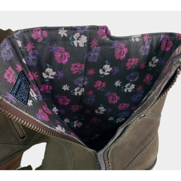 TEVA FOXY MID CALF WOMEN BOOTS LEATHER OLIVE GREEN US SZ 10 ZIPPER - Picture 9 of 12